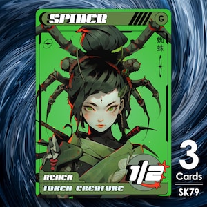3x segnalini Ragno 1/2 per MTG - Street Clans di Alfie SK79