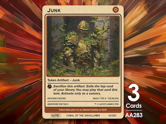 3x Junk Token for MTG - Alfie's Adventure by Alfie AA283 - Etsy