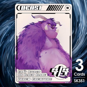 3 fichas de Bestia Blanca para mtg - Street Clans de Alfie - SK351