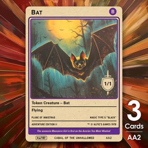 3x żeton MTG Bat 1/1 - Przygoda Alfiego autorstwa Alfiego - AA2