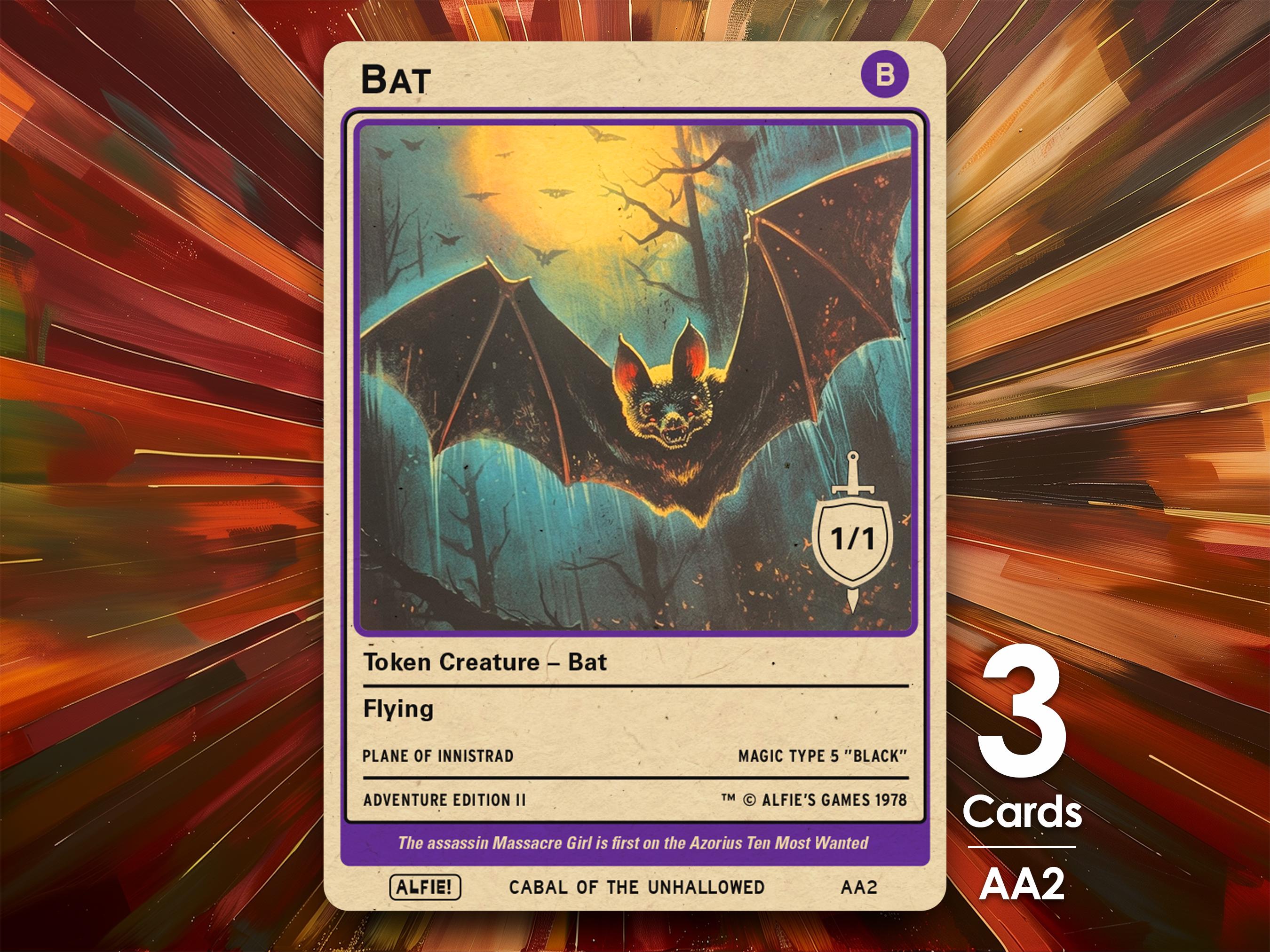 3x Bat 1/1 MTG Token - Alfie's Adventure by Alfie - AA2 - Etsy