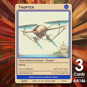 3x Thopter Blue 1/1 MTG Token - Alfie's Adventure by Alfie AA146