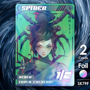 2 gettoni Spider Foil per MTG - Street Clans di Alfie SK79F