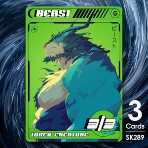 3 fichas de Bestia Verde 3/3 para mtg - Street Clans de Alfie - SK289