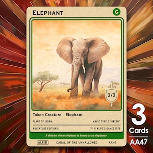 3x Elefante 3/3 MTG Token - Aventura de Alfie por Alfie AA47