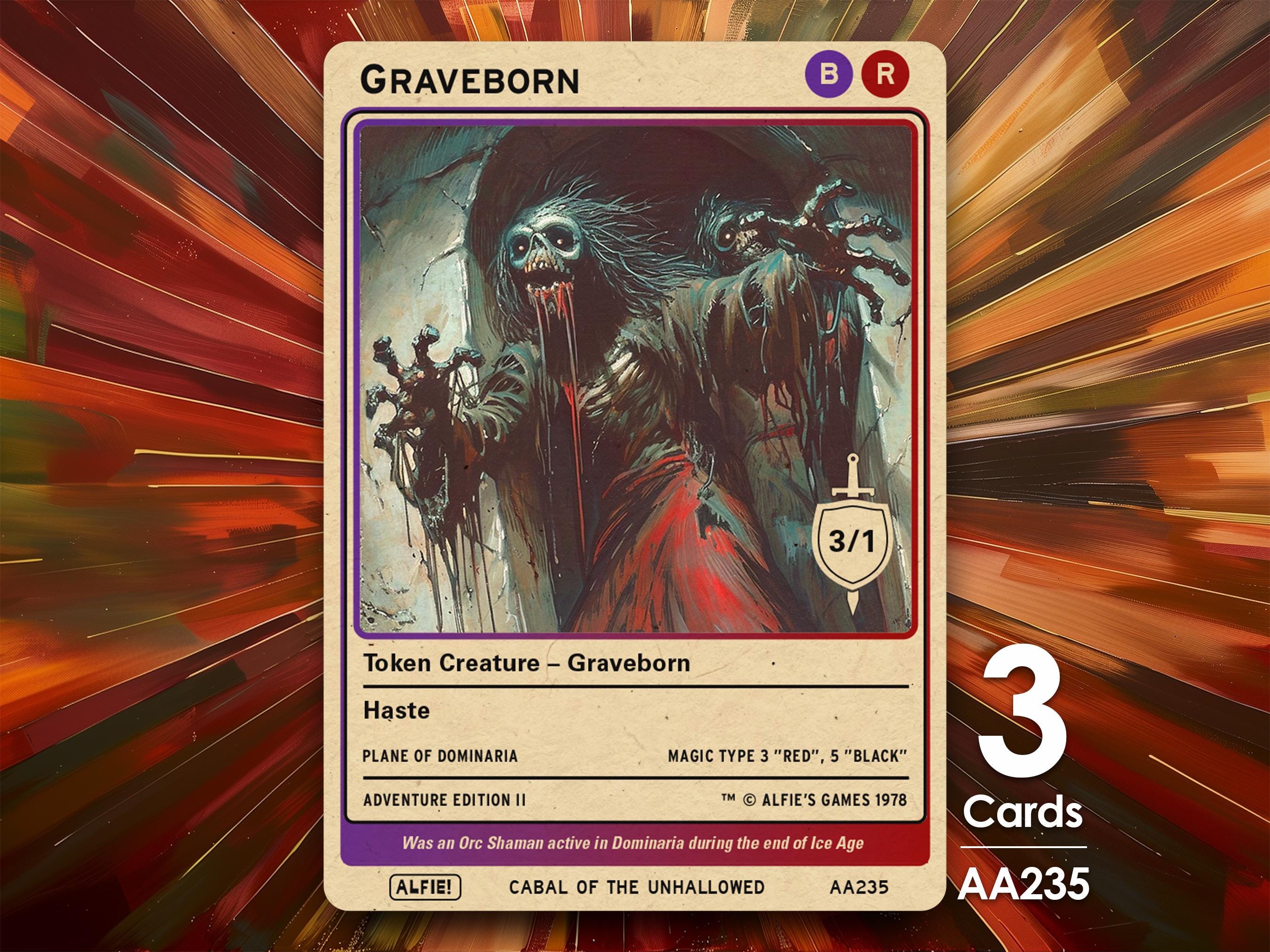 3x Graveborn MTG Token - Alfie's Adventure by Alfie AA235 - Etsy