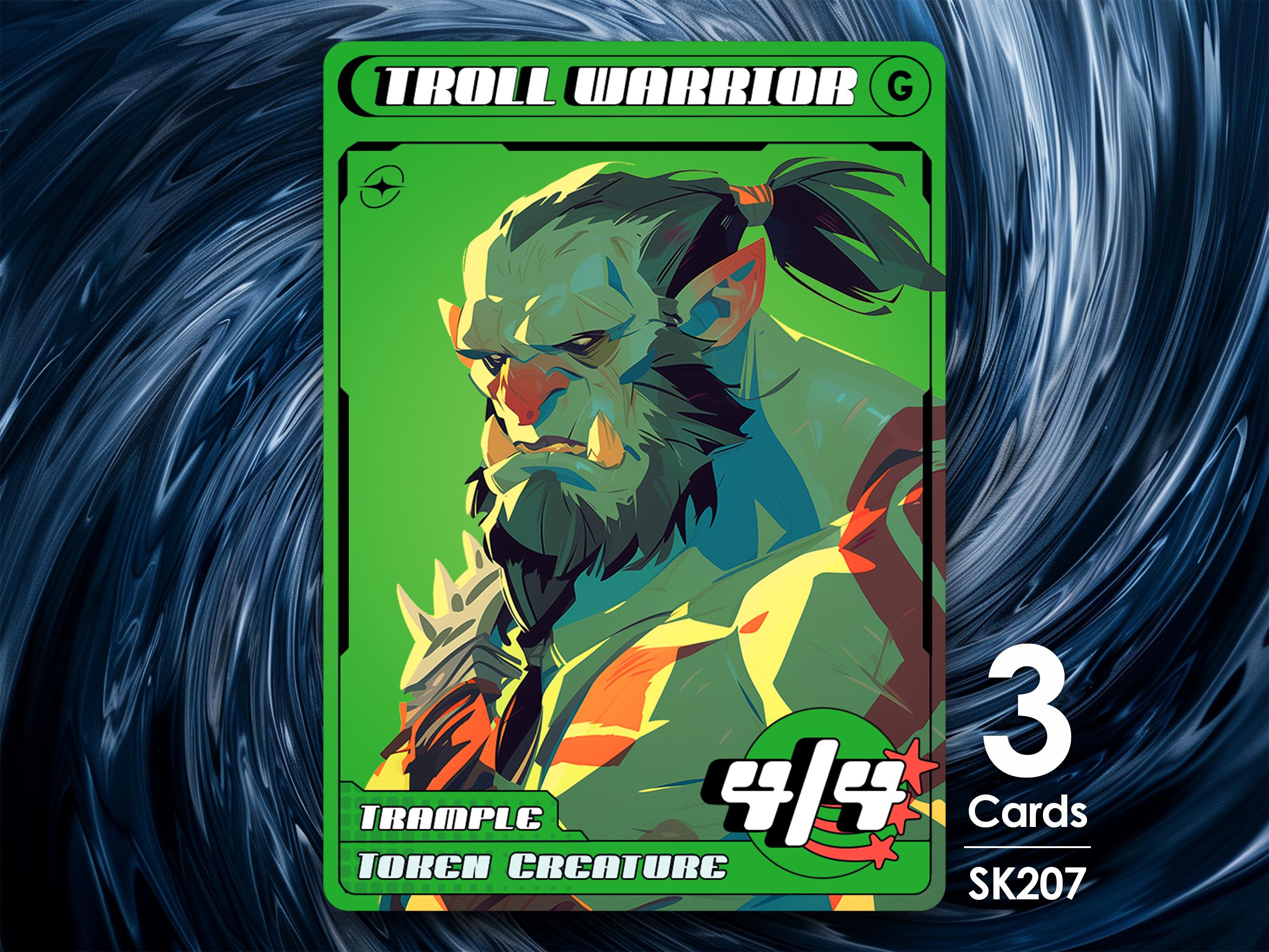3x Troll Warrior token for mtg - Street Clans by Alfie SK207