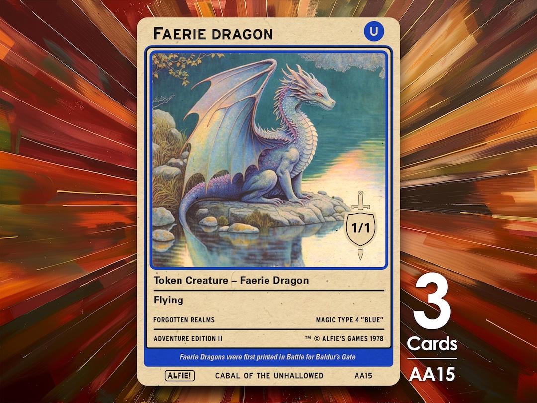 3x Faerie Dragon 1/1 MTG Token - Alfie's Adventure by Alfie AA15 - Etsy