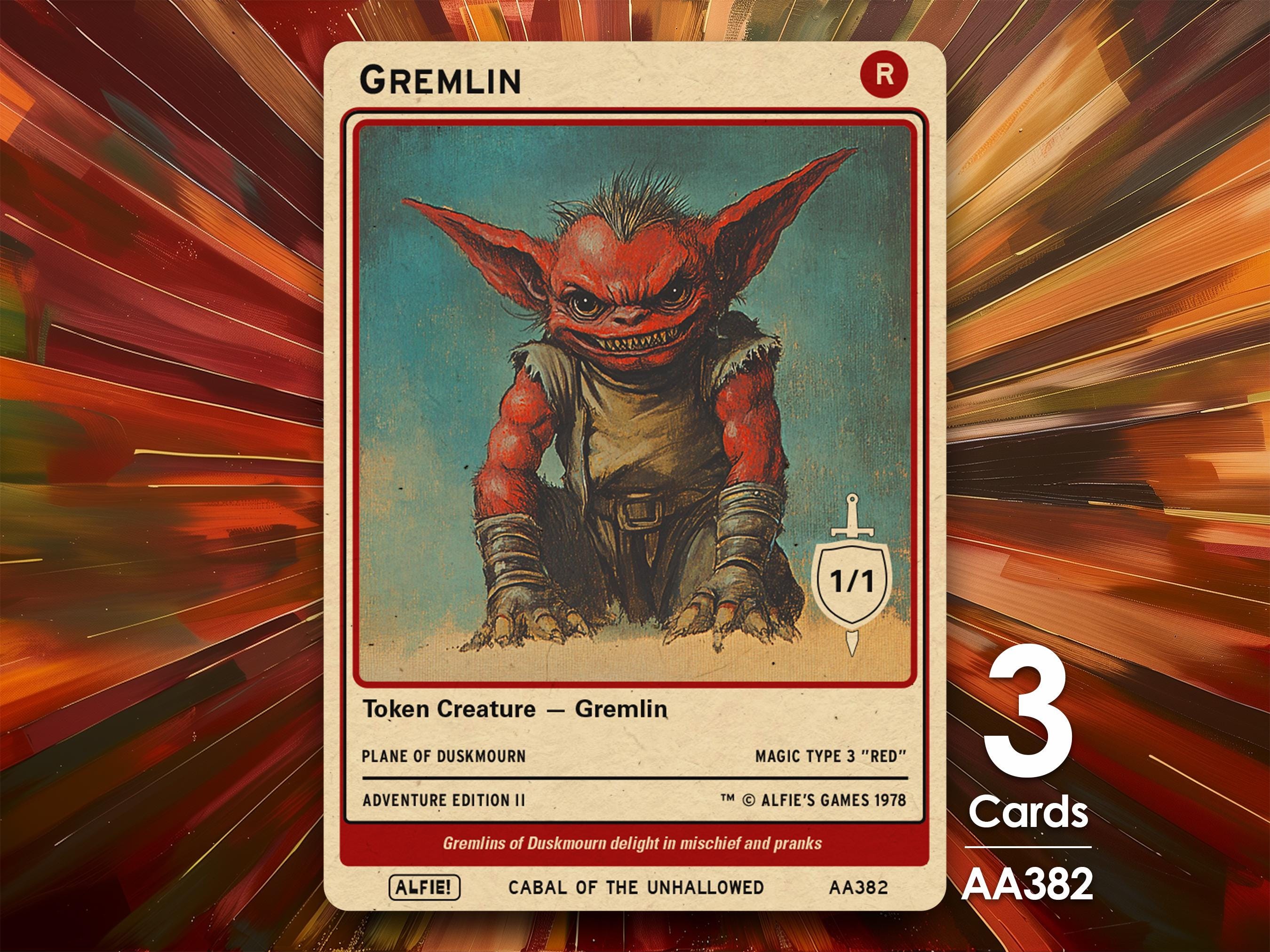 3x Gremlin MTG Token - Alfie's Adventure by Alfie - AA382 - Etsy