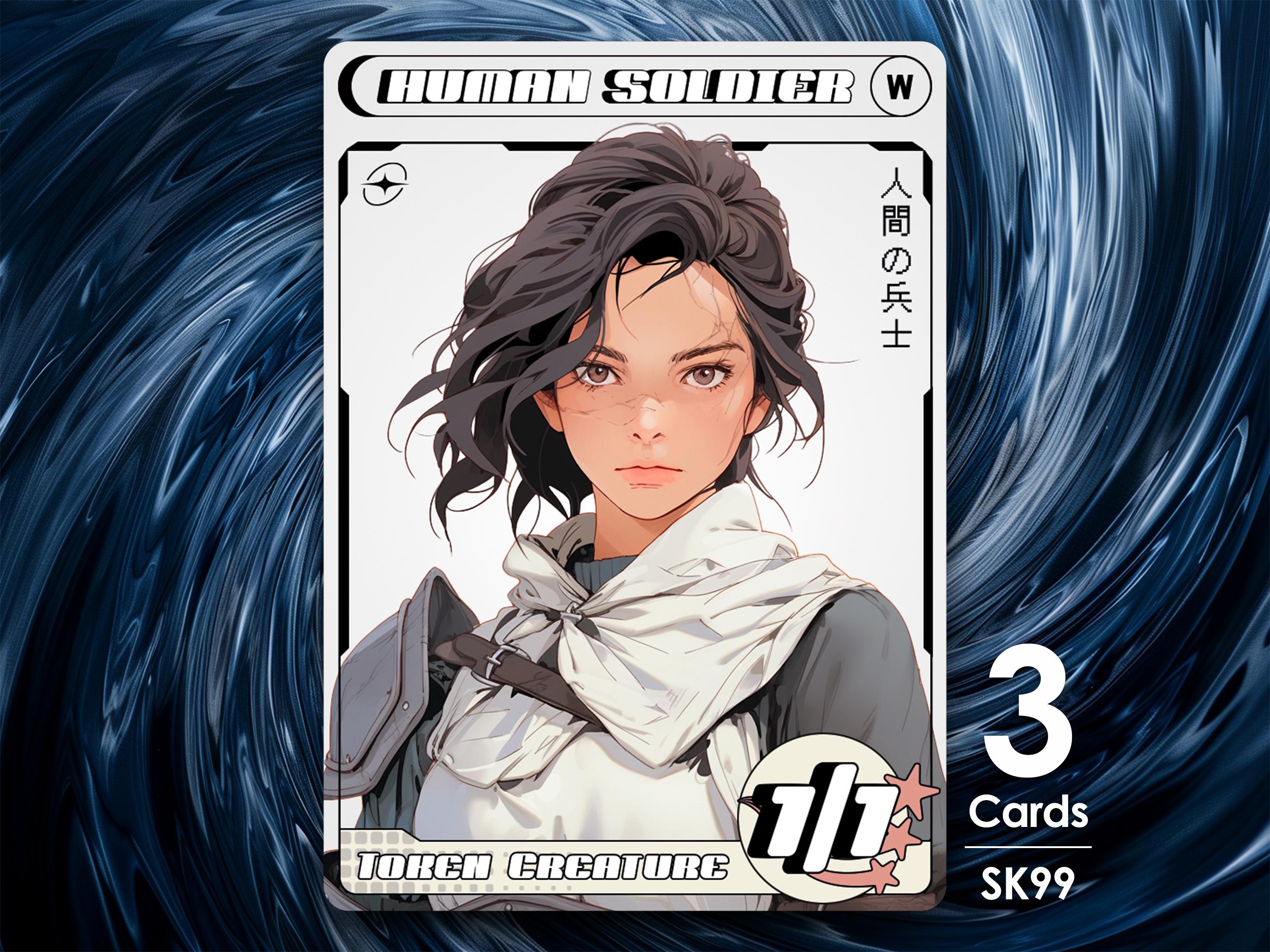 3x  Human Soldier Token for MTG - Street Clans of Kamigawa - SK99