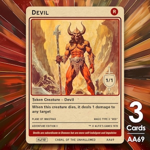 3x segnalini Diavolo 1/1 MTG - L'avventura di Alfie di Alfie AA69
