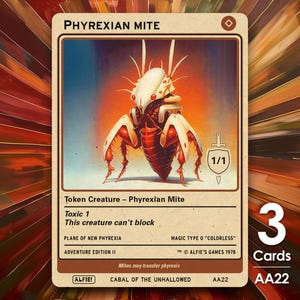 3x Phyrexian Mite 1/1 MTG-token - Alfie's Adventure van Alfie AA22