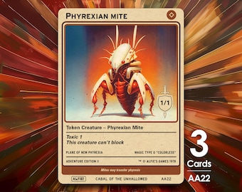 3x Phyrexian Mite 1/1 MTG Token - Alfie's Adventure by Alfie AA22