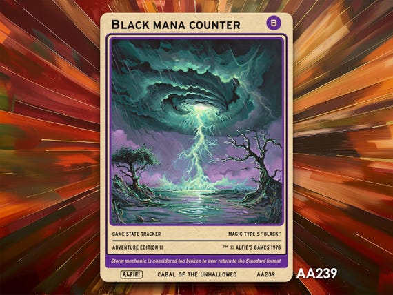 Black Mana Counter MTG Token - Alfie's Adventure by Alfie - AA239 - Etsy Black Mana Counter MTG Token - Alfie's Adventure by Alfie - AA239 - Etsy