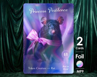 2x Rat 1/1 Black Foil Tokens - Princess Pestilence - Multiverse Pets & Critters Show - MP9