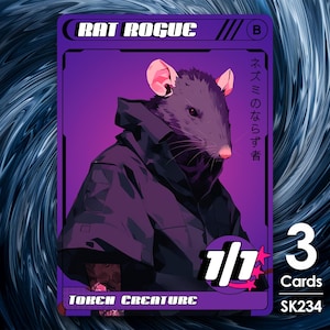 3x jetons Rat Rogue pour MTG - Clans de la rue par Alfie SK234