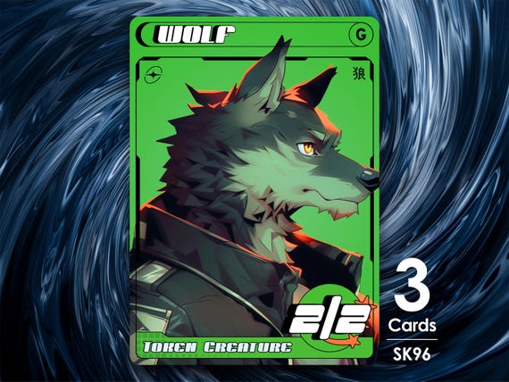 3x Wolf tokens for MTG - Street Clans by Alfie SK96