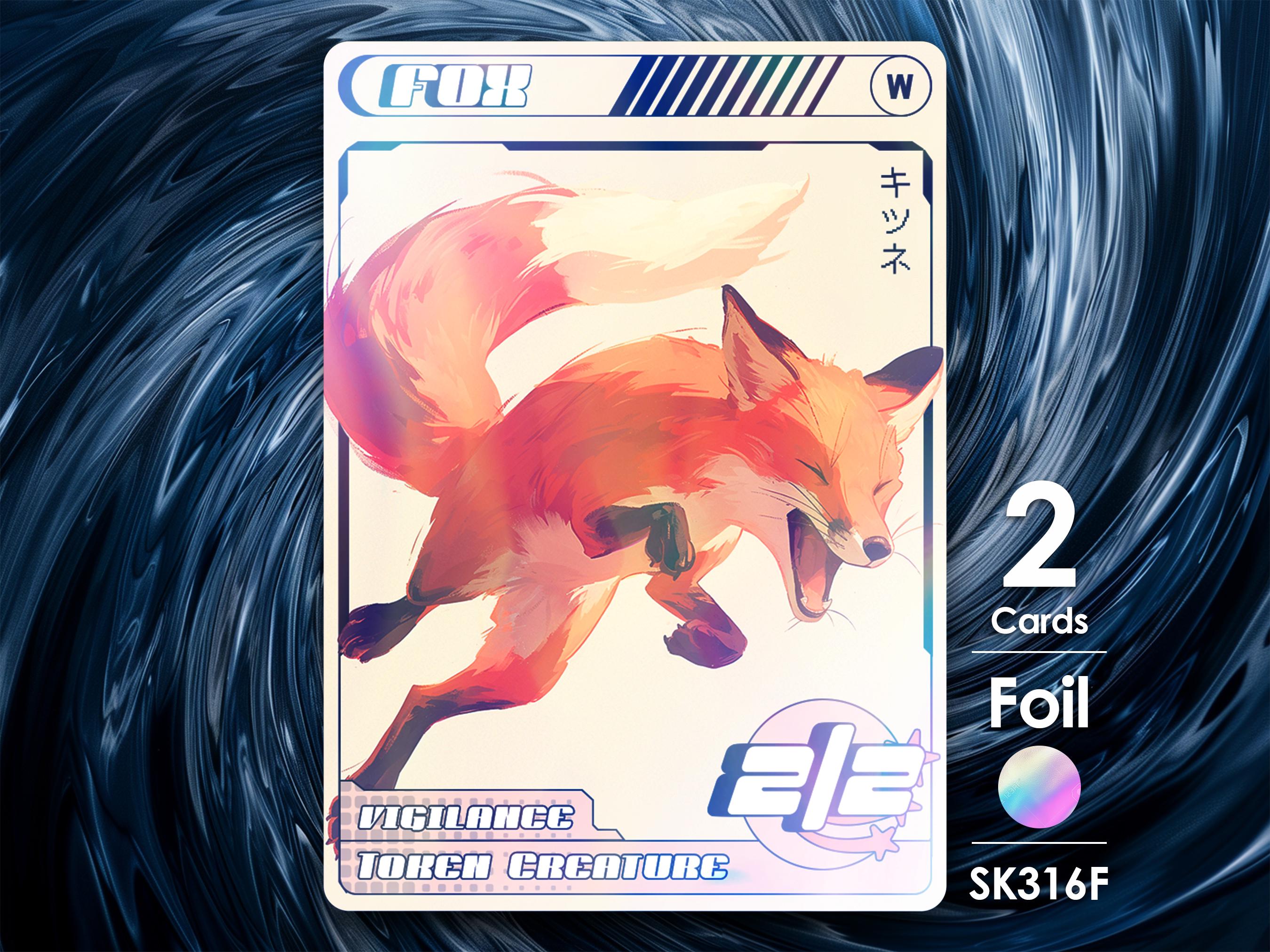 2x Fox 2/2 Foil Tokens for MTG - Street Clans by Alfie SK316F