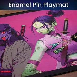 Tapete de juego con pin mágico de clan zombi - Clanes callejeros - Compatible con Magic - Accesorio de regalo de Mtg