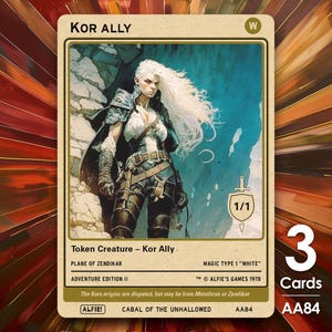 3x Kor Ally 1/1 MTG-token - Alfie's Adventure van Alfie AA84