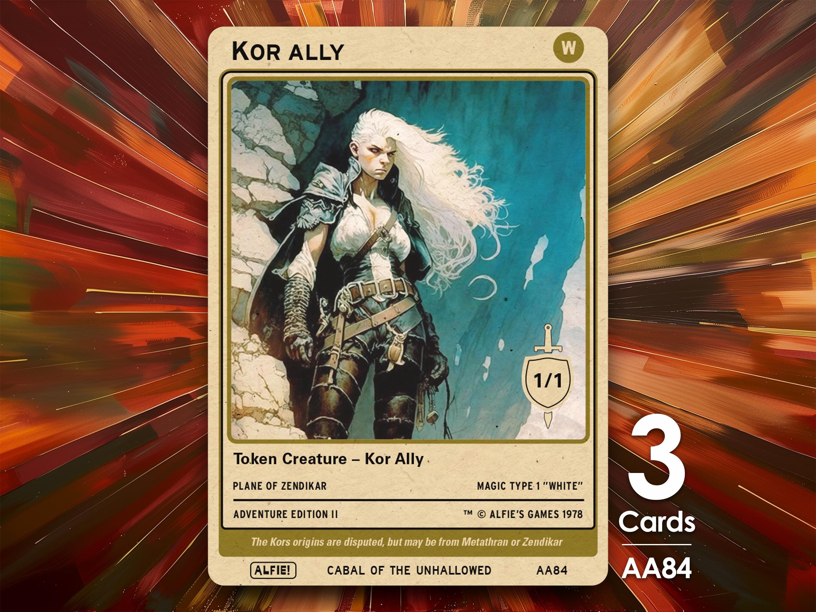 3x Kor Ally 1/1 MTG Token - Alfie's Adventure by Alfie AA84 - Etsy