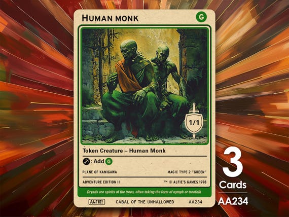 mtg spider man leaked cards Monk Token (1/1 - Prowess) by Randy Gallegos main image 1