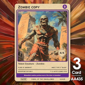3x Copia Gettone Zombie 4/4 - L'avventura di Alfie di Alfie - AA435