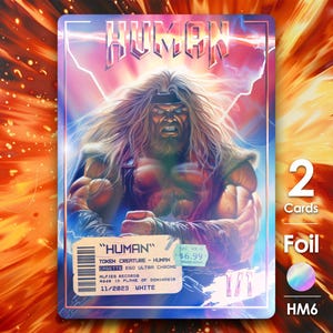 2 fichas de papel de aluminio humano para MTG - HM6F