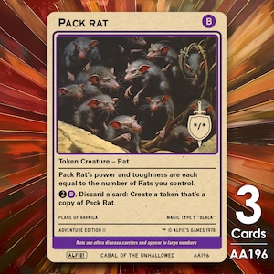 3x segnalini Pack Rat MTG - L'avventura di Alfie di Alfie AA196