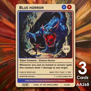 3x Blue Horror MTG Token - Alfie's Adventure von Alfie - AA268