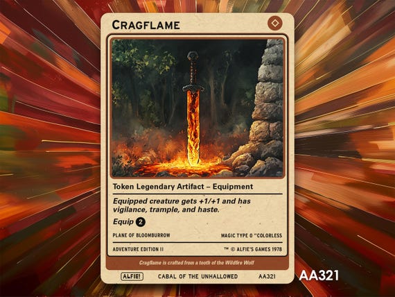 Cragflame Token for MTG - Alfie's Adventure by Alfie AA321 - Etsy