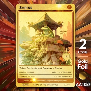 2x Shrine Gold Foil MTG Token - Alfie's Adventure von Alfie AA108F