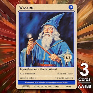 3x Wizard Token 1/1 token for MTG - Alfie&#39;s Adventure by Alfie AA188