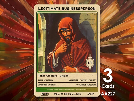 3x Legitimate Buisnessperson Token MTG Token - Alfie's Adventure