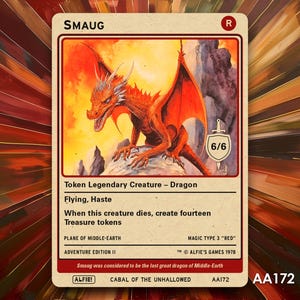 Smaug 6/6 Dragon MTG-token - Alfie's Adventure - AA172