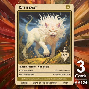 3x Cat Beast 2/2 MTG-token - Alfie's Adventure van Alfie - AA124