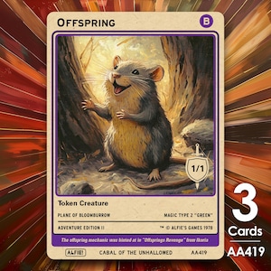 3x Gettoni MTG Nero Prole Ratto - L'avventura di Alfie di Alfie - AA419