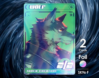 2x Wolf Foil Tokens for MTG - Street Clans by Alfie SK96F