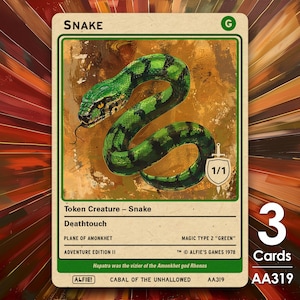 3x Fichas MTG de Toque Mortal 1/1 da Cobra - Aventura de Alfie por Alfie AA319