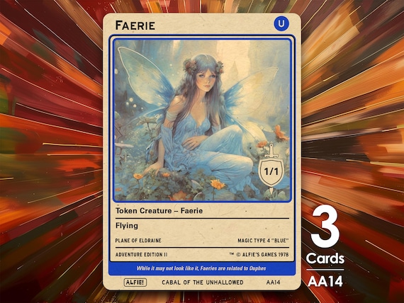 1/1？ FAIRY(フェアリー) FANTASY MODELS SERIES 3x Faerie 1/1 MTG Token - Alfie's Adventure by Alfie AA14 - Etsy