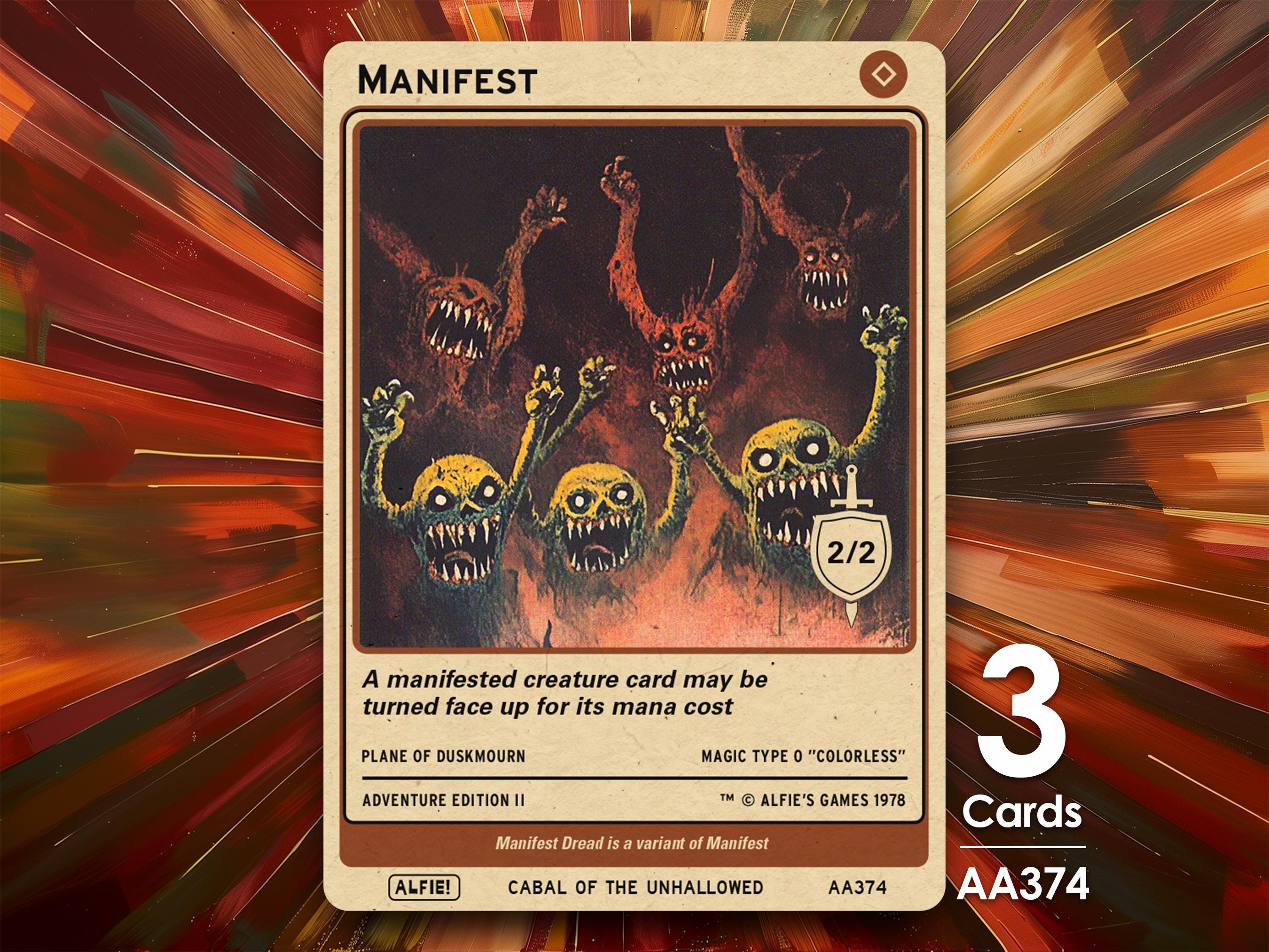 3x Manifest (dread Art) MTG Token - Alfie's Adventure by Alfie