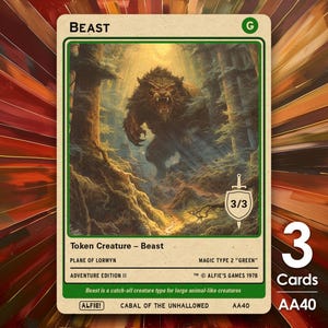 3x Bestia 3/3 Segnalino MTG - L'avventura di Alfie di Alfie - AA40