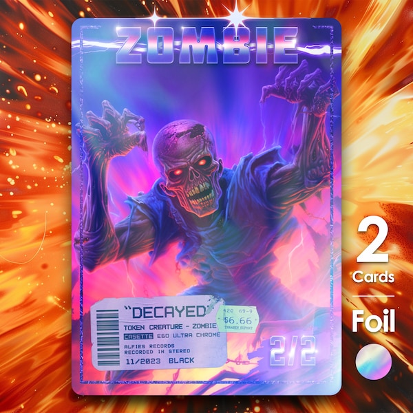 Zombie Decayed Foil Token x2 for Magic - Heavy Magic - HM10F