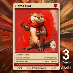 3x Gettoni MTG Lontra Rossa Prole - L'Avventura di Alfie di Alfie - AA414