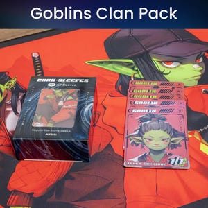Goblin-clanpakket - speelkleed, kunsthoezen en penningen - compatibel met magie - MTG-accessoirecadeau