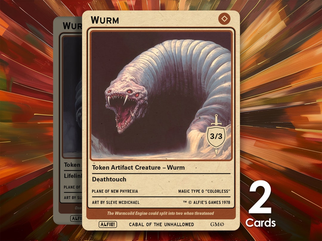 Wurms Tokens X2 for Wurmcoil Engine for MTG Alfie's Adventure AA117 Etsy