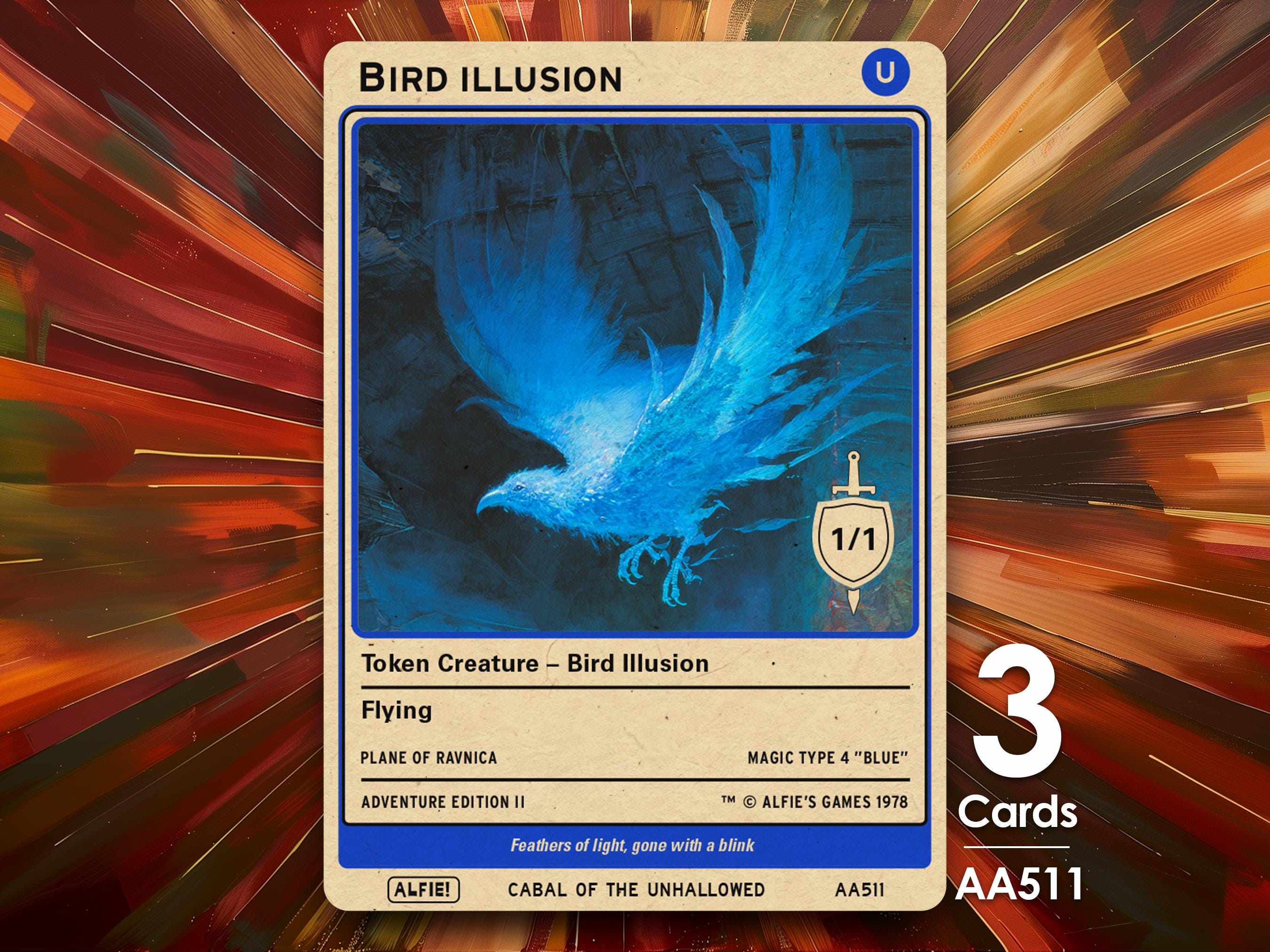 【MTG】豊かな在郷 拡張　3枚セット 3x Bird Illusion MTG Token - Alfie's Adventure by Alfie AA511 - Etsy