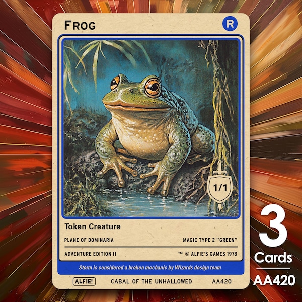 3x Frog MTG Token - Alfie's Adventure by Alfie AA420