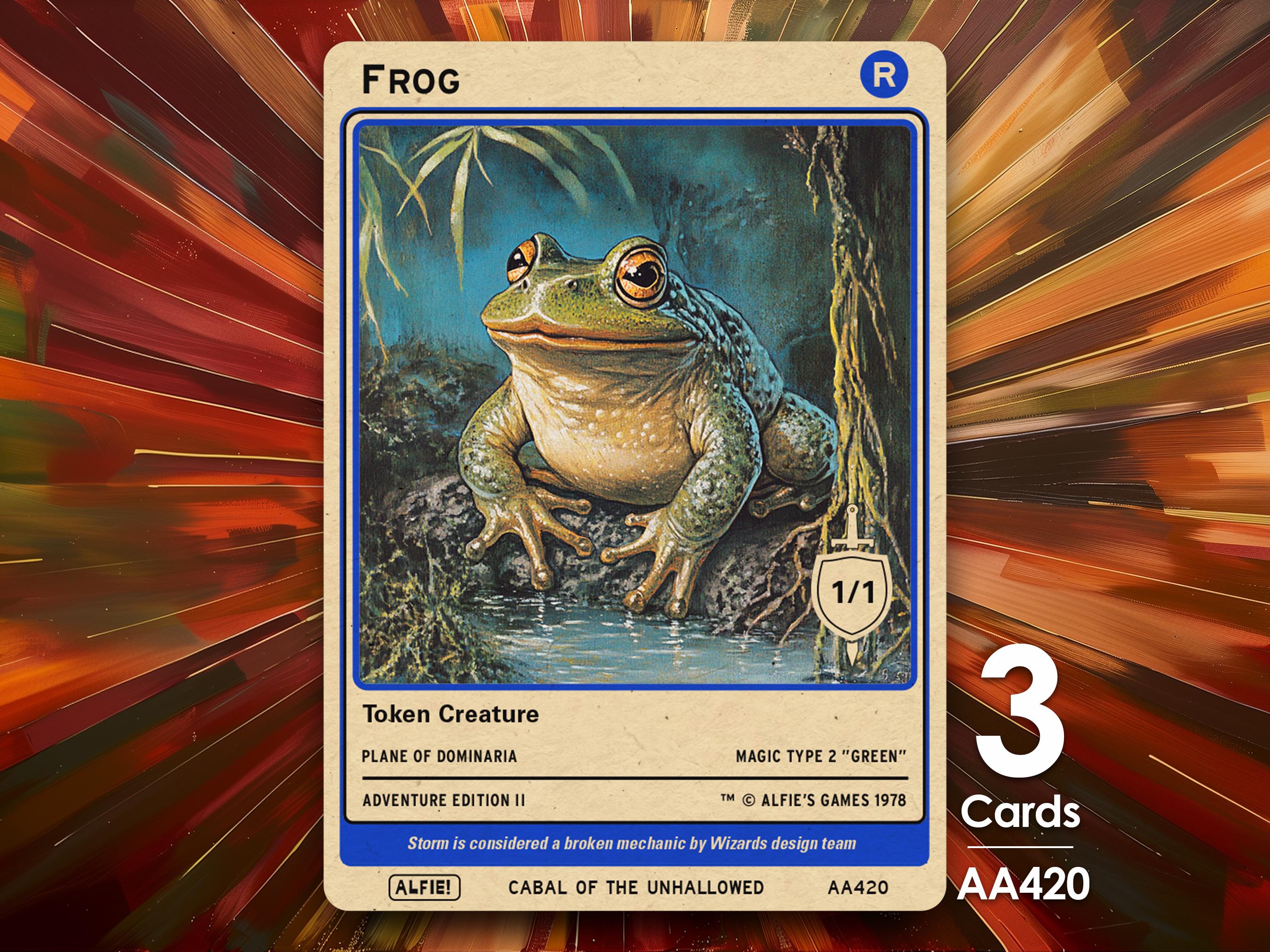 3x Frog MTG Token - Alfie's Adventure by Alfie AA420 - Etsy