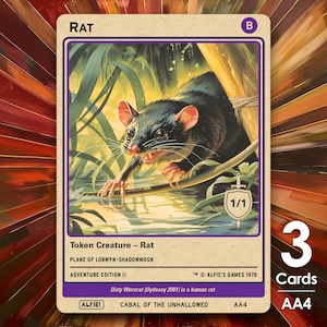 3x Rat Token 1/1 MTG Token - Alfie's Adventure von Alfie AA4